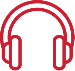 Red headphones.